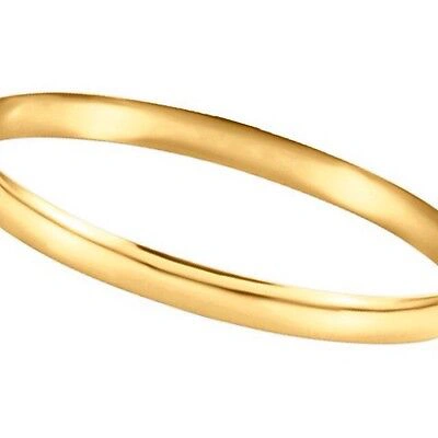 Pre-owned Roxx Fine Jewelry Bangle Bracelet 6mm 14k Yellow Gold Polished Hinged 7.5" Slip On 1/4" Wide Stack