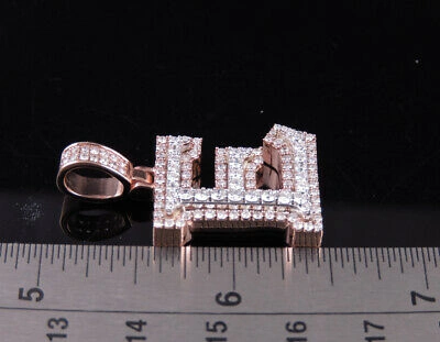 Pre-owned Jewelry Unlimited Custom 3d Letter E Initial Diamond Pendant Charm 10k Two Tone Gold 1 3/4 Ct 1.5" In G-h