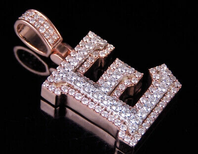 Pre-owned Jewelry Unlimited Custom 3d Letter E Initial Diamond Pendant Charm 10k Two Tone Gold 1 3/4 Ct 1.5" In G-h