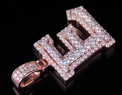 Pre-owned Jewelry Unlimited Custom 3d Letter E Initial Diamond Pendant Charm 10k Two Tone Gold 1 3/4 Ct 1.5" In G-h