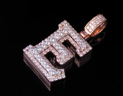 Pre-owned Jewelry Unlimited Custom 3d Letter E Initial Diamond Pendant Charm 10k Two Tone Gold 1 3/4 Ct 1.5" In G-h
