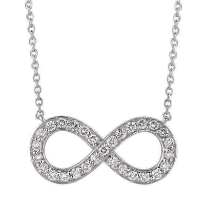 Pre-owned Morris 1.05 Carat Natural Diamond Infinity Necklace Pendant 14k White Gold Si