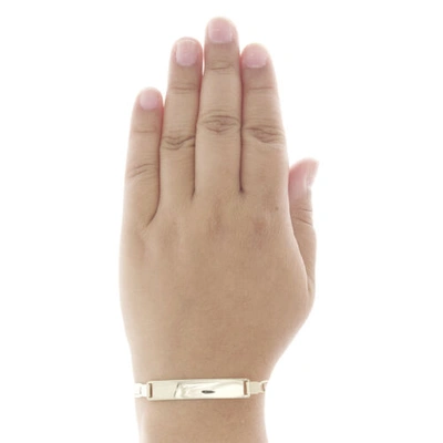 Pre-owned Jfl Diamonds & Timepieces 14k Tri-color Gold Diamond Cut Valentino Link 8mm Id Statement Bracelet 8"