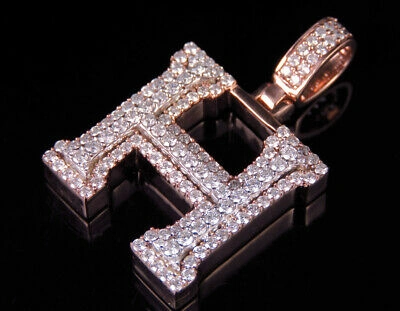 Pre-owned Jewelry Unlimited Custom 3d Letter H Initial Diamond Pendant Charm 10k Two Tone Gold 1.6 Ct 1.5" In G-h