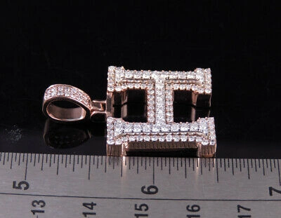 Pre-owned Jewelry Unlimited Custom 3d Letter H Initial Diamond Pendant Charm 10k Two Tone Gold 1.6 Ct 1.5" In G-h