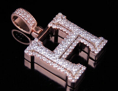 Pre-owned Jewelry Unlimited Custom 3d Letter H Initial Diamond Pendant Charm 10k Two Tone Gold 1.6 Ct 1.5" In G-h