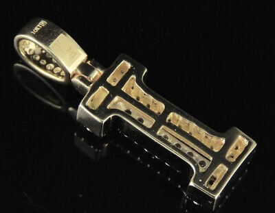Pre-owned Jewelry Unlimited I Initial Custom Letter Diamond Pendant Charm In 10k Two Tone Gold 1.2 Ct 1.5" In G-h