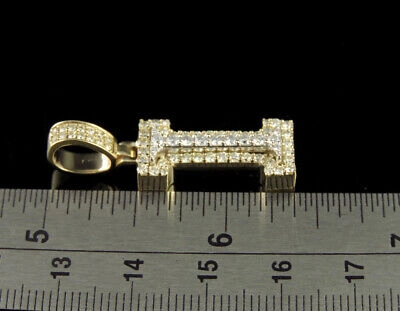 Pre-owned Jewelry Unlimited I Initial Custom Letter Diamond Pendant Charm In 10k Two Tone Gold 1.2 Ct 1.5" In G-h