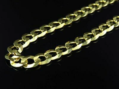 Pre-owned Jewelry Unlimited Unisex Flat Hollow Curb Cuban Chain 7.5 Mm In Yellow Gold