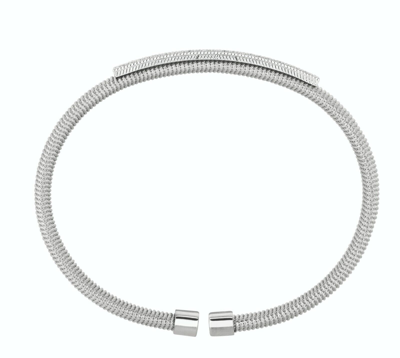 Pre-owned Morris 1.00 Carat Natural Diamond Fancy Bangle Bracelet G-h Si 14k White Gold 7''