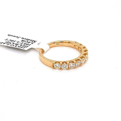 Pre-owned Handmade 18k Yellow Gold 1.10 Ct Diamond Shared Prong Wedding Band, 3gm Size 6.25 S14420 In G-h
