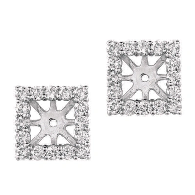 Pre-owned Morris 1.85 Ct Natural Diamond Earring Jackets 14k White Gold Center Is For 7 Mm
