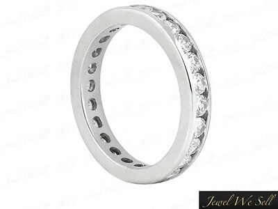 JEWELWESELL Pre-owned 2.70ct Round Diamond Classic Channel Set Eternity Band Ring 14k White Gold F Vs2