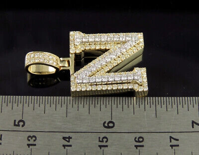 Pre-owned Jewelry Unlimited N Initial Custom Letter Diamond Pendant Charm 10k Two Tone Gold 1 4/5 Ct 1.5" In G-h