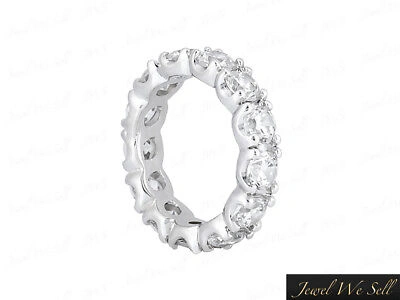 Pre-owned Jewelwesell 2.55ct Round Cut Diamond U-prong Eternity Wedding Band Ring 14k White Gold I Si2