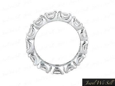 Pre-owned Jewelwesell 2.55ct Round Cut Diamond U-prong Eternity Wedding Band Ring 14k White Gold I Si2