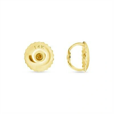 Pre-owned Shine Brite With A Diamond 2 Ct Round Lab Created Grown Diamond Earrings 14k Yellow Gold F/vs Crown Screw