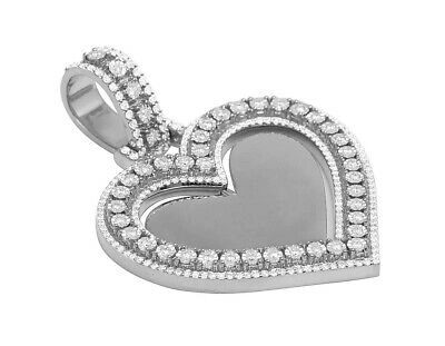 Pre-owned Jewelry Unlimited Heart-shaped Swivel Memory Frame Pendant 1.85ct Real Diamond 10k White Gold 2" In G-h