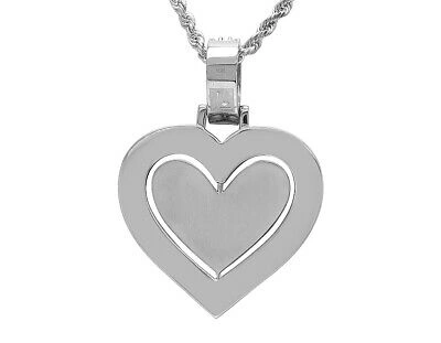 Pre-owned Jewelry Unlimited Heart-shaped Swivel Memory Frame Pendant 1.85ct Real Diamond 10k White Gold 2" In G-h