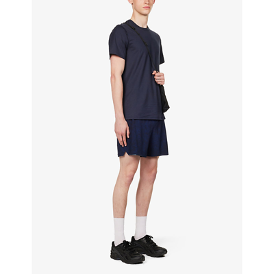 Shop Lululemon The Fundamental Short-sleeved Stretch-woven T-shirt In Nautical Navy