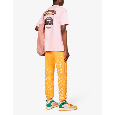 Shop Aape Slogan-print Relaxed-fit Cotton T-shirt In Pink