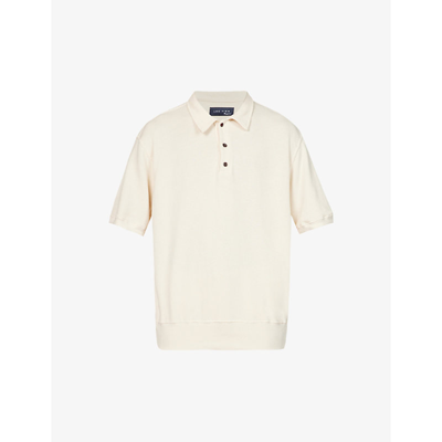 Shop Les Tien Relaxed-fit Cotton Polo Shirt In Ivory