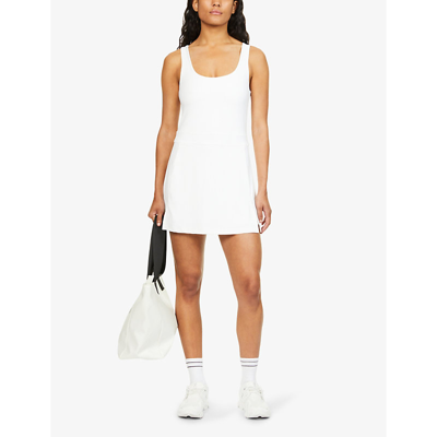 Shop Splits59 Martina Rigor Concealed-shorts Stretch-jersey Mini Tennis Dress In White