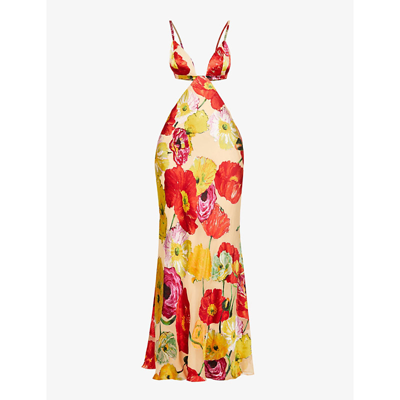 CULT GAIA DARI FLORAL-PATTERN SILK-BLEND MAXI DRESS 