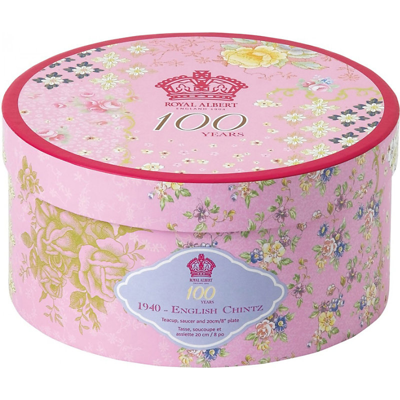 Royal Albert 100 Years English Chintz 3-piece Tea Set (1940's)