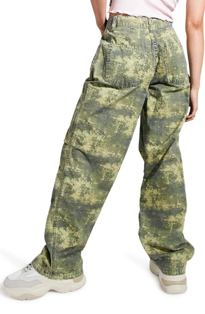 Asos Design Slouchy Knee Dart Cargo Pants In Camo green ModeSens