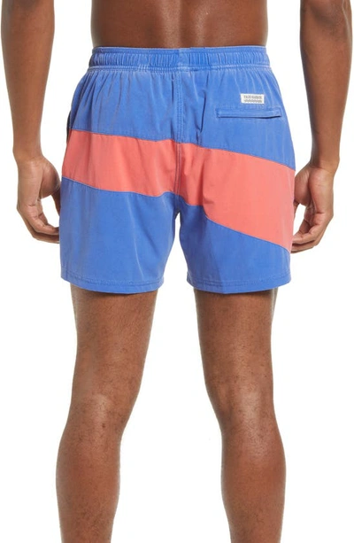 Shop Fair Harbor The Bungalow Swim Trunks In Pink Colorblock