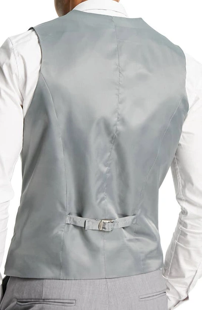 Shop Asos Design Superskinny Wedding Double Breasted Vest In Light Grey