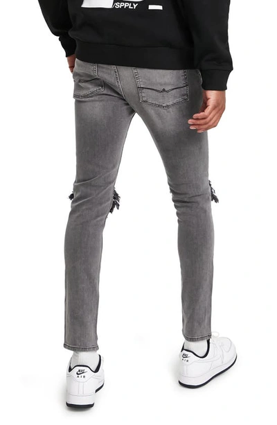 Asos Design Ripped Skinny Jeans In Black