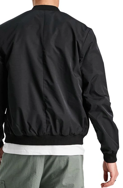 Asos Design Lightweight Oversized Bomber Jacket In Black In Black