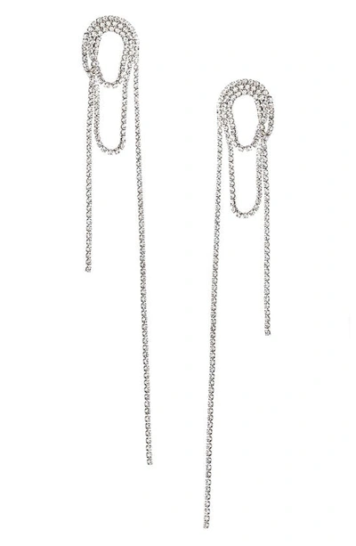 Shop Shashi Vroom Cubic Zirconia Drop Earrings In White Gold