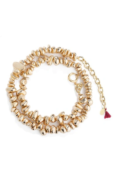 Shop Shashi Odyssey Beaded Necklace In Gold