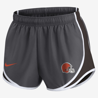 Shop Nike Women's Dri-fit Logo Tempo (nfl Cleveland Browns) Shorts In Grey
