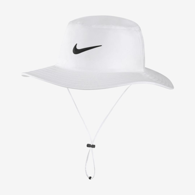 Shop Nike Unisex Dri-fit Uv Golf Bucket Hat In White