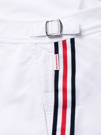 Shop Orlebar Brown Side-strap Swim Shorts In White