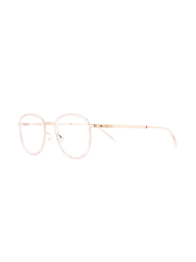 Mykita Polished-effect Square-frame Glasses In Pink
