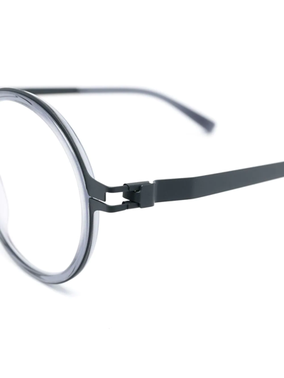 Shop Mykita Matte-finish Round-frame Glasses In Grey
