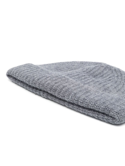 Shop Yves Salomon Cable-knit Cashmere Beanie In Grau