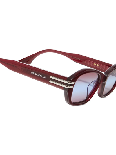 Shop Gentle Monster Deck Rc3 Square-frame Sunglasses In Red