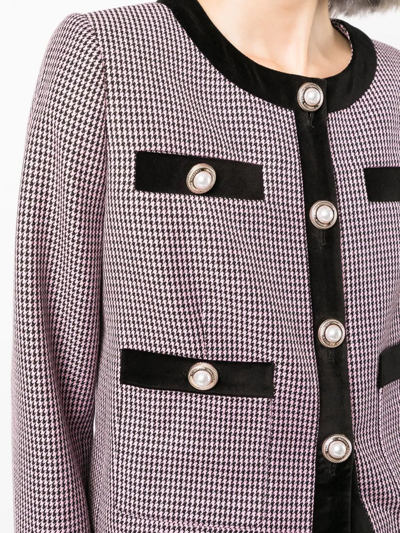 Shop Rebecca Vallance Basinger Houndstooth-check Tweed Jacket In Multicolour