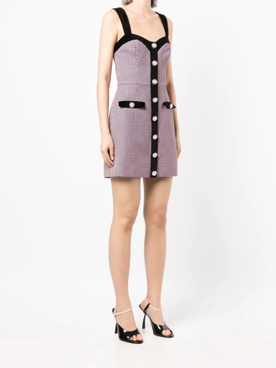 Shop Rebecca Vallance Basinger Check Print Mini Dress In Multicolour