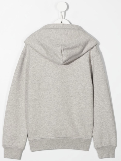 Shop Dsquared2 Logo-print Long-sleeve Hoodie In Grey