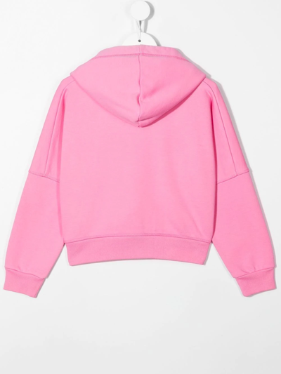 Shop Dsquared2 Embroidered-logo Hoodie In Pink