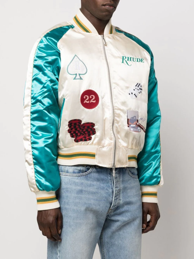 贴花刺绣飞行员夹克