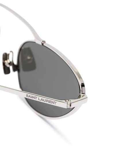 Shop Saint Laurent 538 Cat-eye Frame Sunglasses In Grau