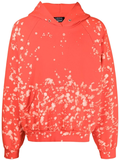 Shop Liberal Youth Ministry Bleach-splash Cotton Hoodie In Rot